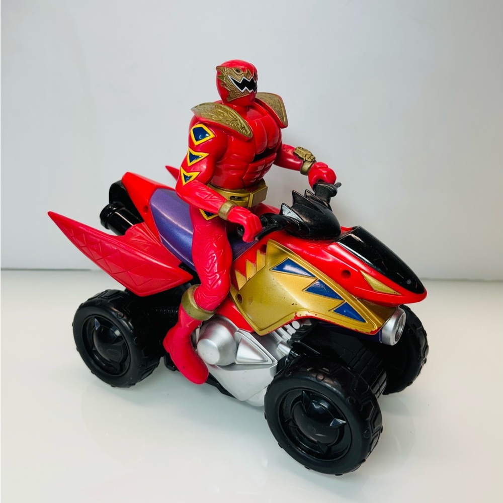 Red Power Ranger on 4 Wheeler Flipping Head 2004 Bandai Rare NO REMOTE CONTROL!